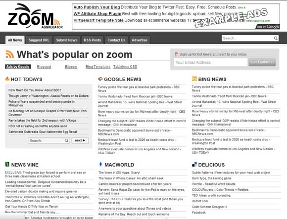 Zoom Feed Aggregator Blogger Template