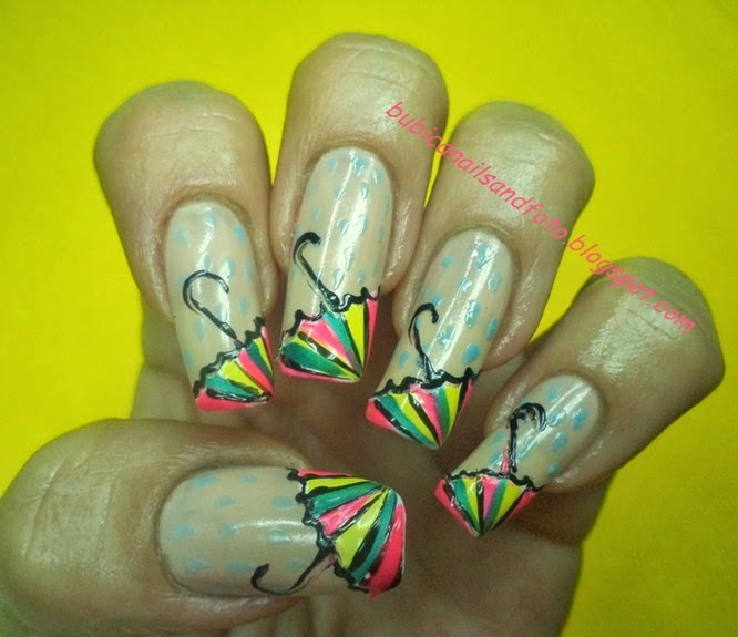 simple nails 699 Umbrella nails , umbrella nail art