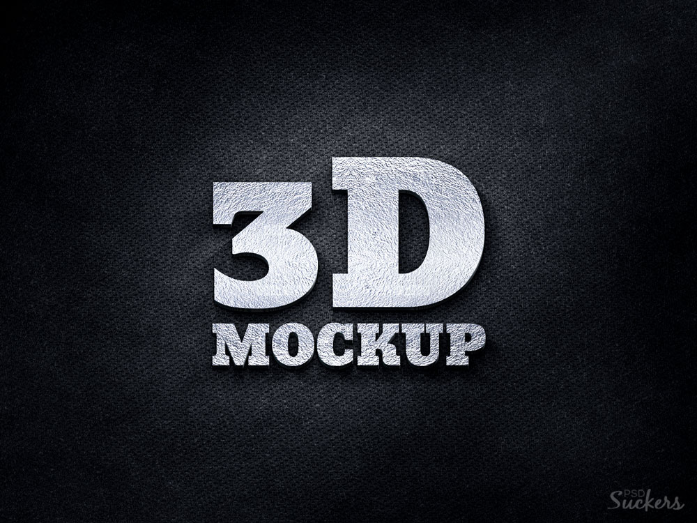 Share 3D Silver Logo MockUp PSD Template Share 3D Silver Logo MockUp PSD Template