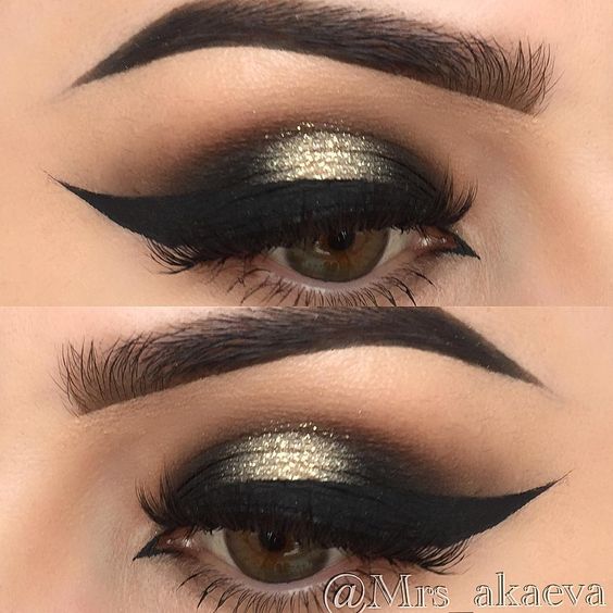 Maquiagem sombra glitter dourado Maquiagem sombra glitter dourado