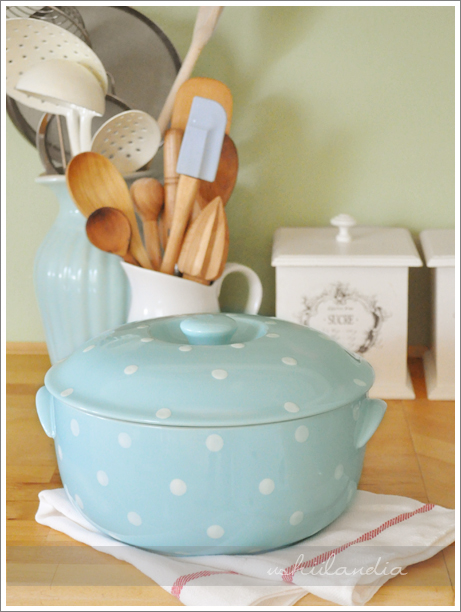 ceramiczne naczynie do zapiekania pastelowe w groszki / pastel & polka dot ceramic casserole