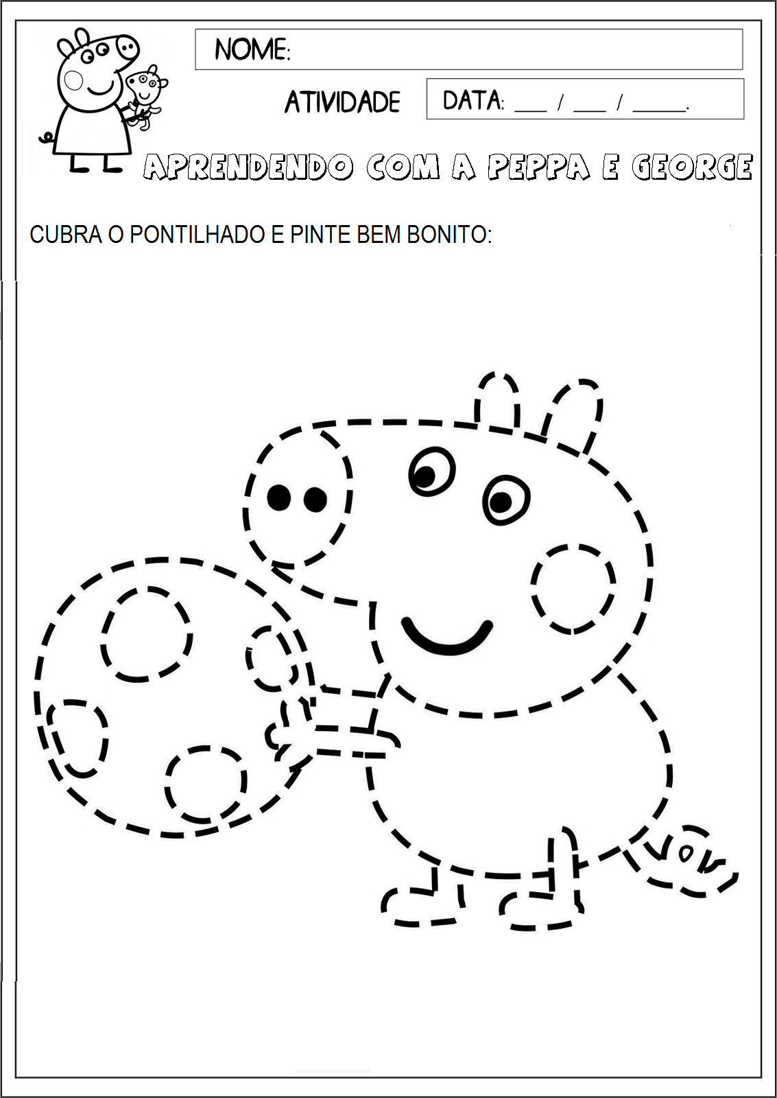 desenho para colorir da peppa - Atividades para a Educação Infantil -  Cantinho do Saber