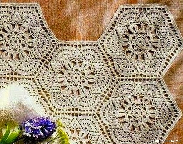 Granny hexagonal con hermoso diseño al crochet