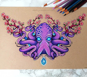 10-Octopus-and-the-Jewel-Danielle-Washington-Brightly-Colored-Pencil-Drawings-www-designstack-co