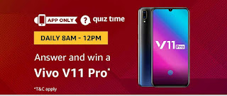 Amazon Quiz Time-Answer & Win Vivo V11 Pro