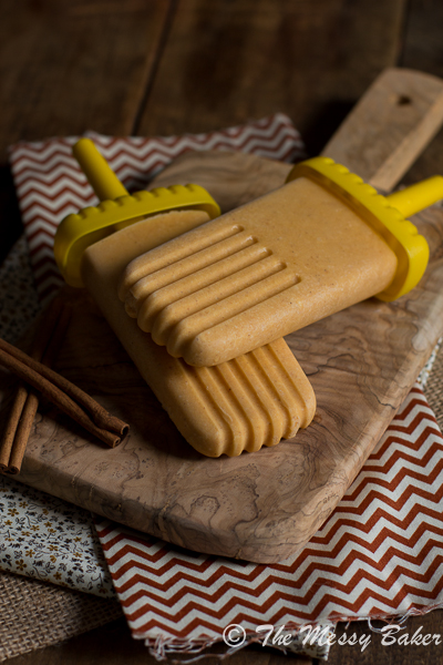 Pumpkin Cheesecake Popsicles {a #SummerOfThePopsicle guest post: The Messy Baker} | www.girlichef.com