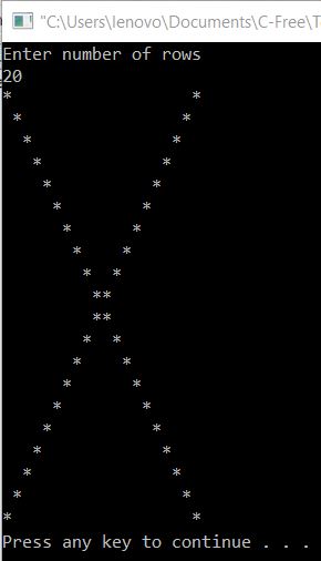 Program to Display Symbol X Pattern