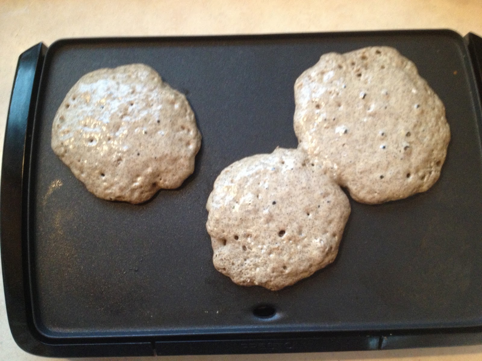 Cherry Lane Cooks Buckwheat Pancakes Topped With Applesauce. Mmmm Mmmm