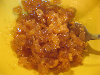 Candied citron after it is finished the candying process.