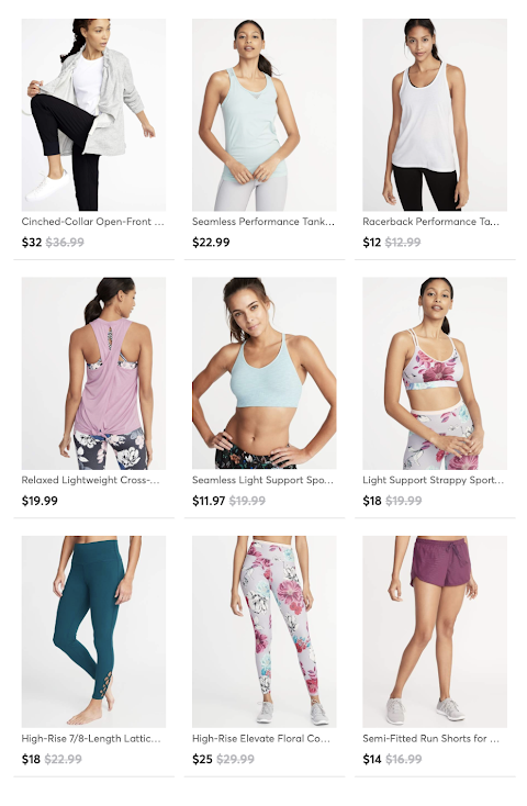 Old Navy - THANK YOU EVENT - 30% off (40% for card holders) - Part 1 Activewear