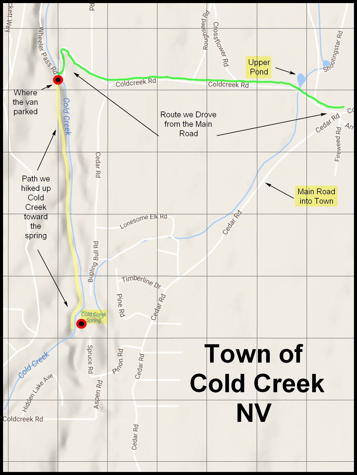 Ken's Photo Gallery Cold Creek Spring Notes for 09/13/2016