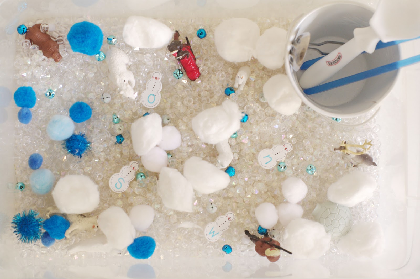 Two Steps Behind Six Little Hands January Sensory Bin Brrr, It's Cold!