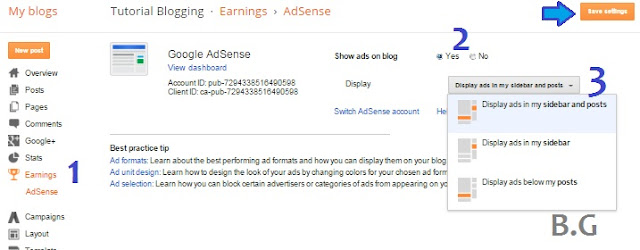 cara menempatkan iklan adsense di blog
