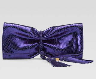 purple evening bag