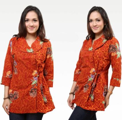 20 Contoh Model  Kemeja  Batik Wanita  Kombinasi Modern 2020