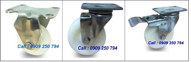 Bánh xe đẩy, bánh xe đẩy có khóa, bánh xe đẩy inox 304