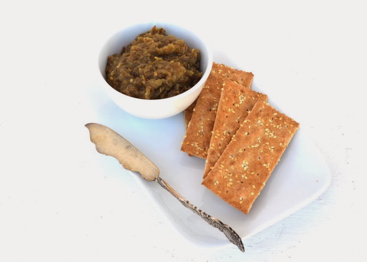 Keeping Things Simple... Eggplant garlic spread, Halloween style