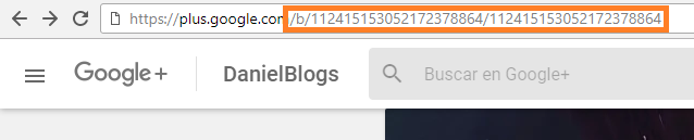 Id cuenta google pagina