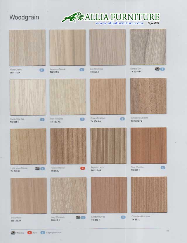 HPL Woodgrain ( motif tekstur kayu ) - Allia Furniture