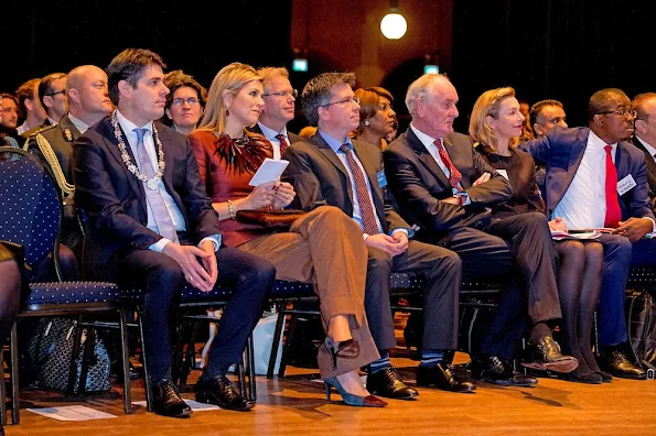 Queen Maxima of The Netherlands attends the opening of the Conference Doing business in fragile states at Beurs van Berlage Conference Centre in Amsterdam