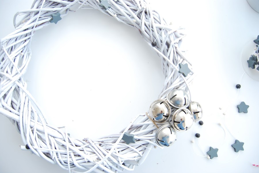 handmade white christmas wreath