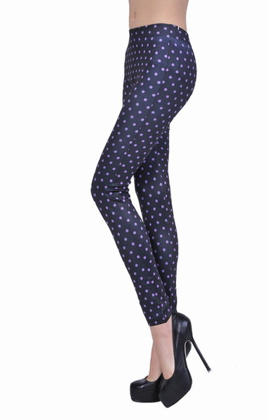 Corsets y lencería: LEGGINS TOPOS MORADOS