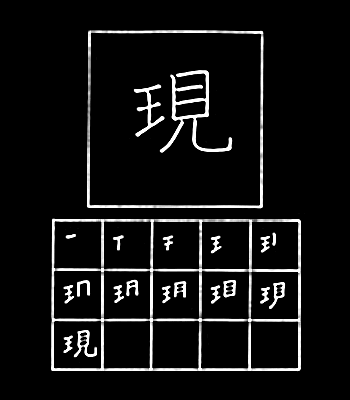 kanji nyata, muncul