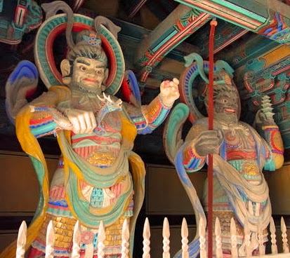 two of the Four Heavenly Kings, Pulguksa temple, South Korea