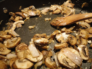 sauteed mushrooms and red onion
