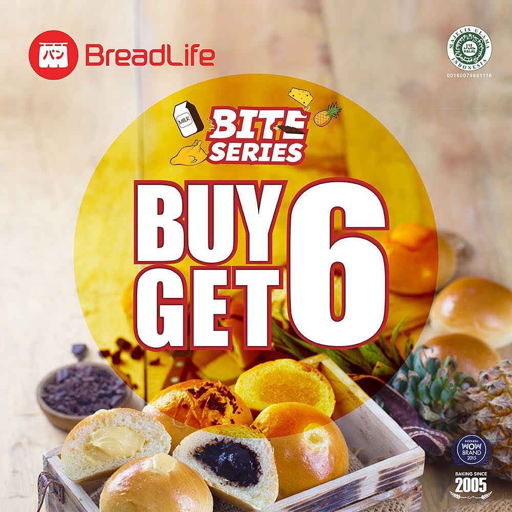 #BreadLife - Promo Bite Series Buy 6 Get 6 Pakai LINE Promo (s.d 16 Jan 2019) #BreadLife - Promo Bite Series Buy 6 Get 6 Pakai LINE Promo (s.d 16 Jan 2019)