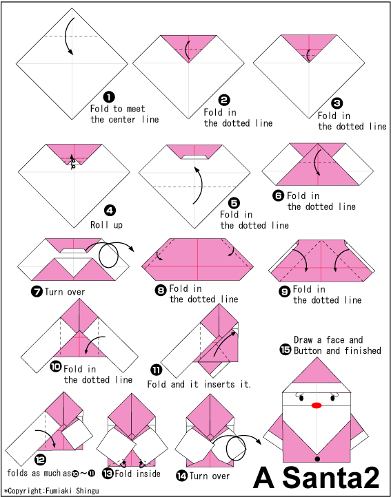 Santa 2 Easy Origami Instructions For Kids Santa 2 Easy Origami Instructions For Kids
