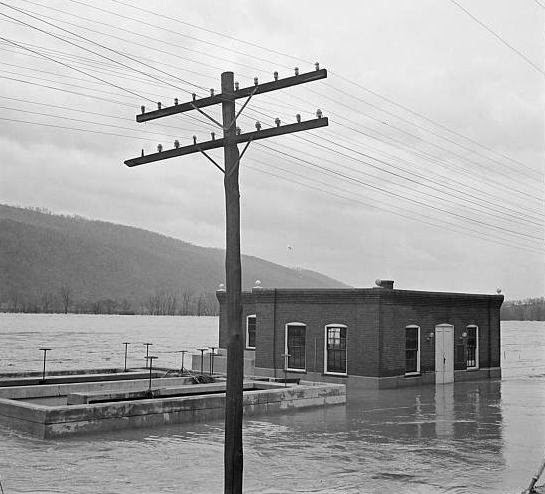 Substation on Shenandoah River 1936 Flood 