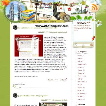 All U Need in Malaysia template blog from wordpress. travel blog template. template blogger travel for blog