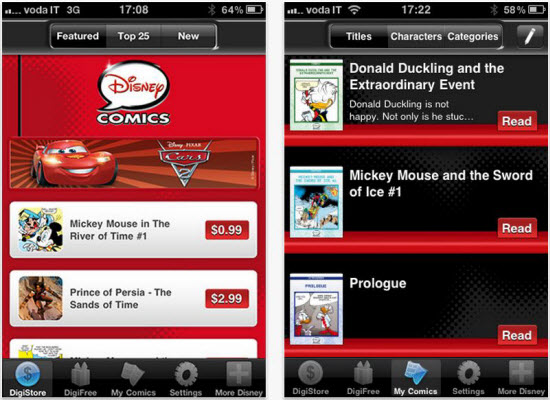 Disney Comics App for iPhone
