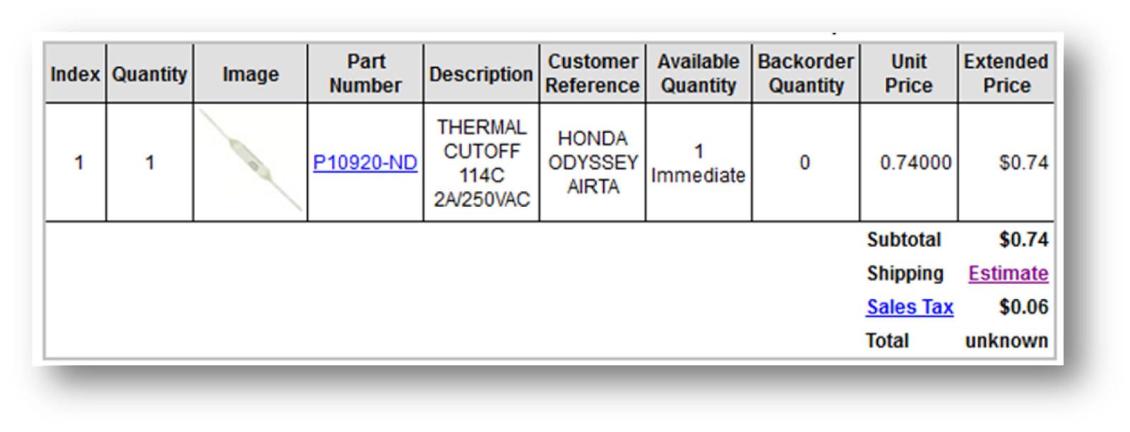 Thermal Cutoff: $0.74 fix for a $75.00 problem: The Thermal Cutoff inside the Honda Odyssey will fix the issue in many airconditioner failures. VS paying $75 for a whole new assembly. 