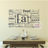 vinilo decorativo cocina tipografico eat comer