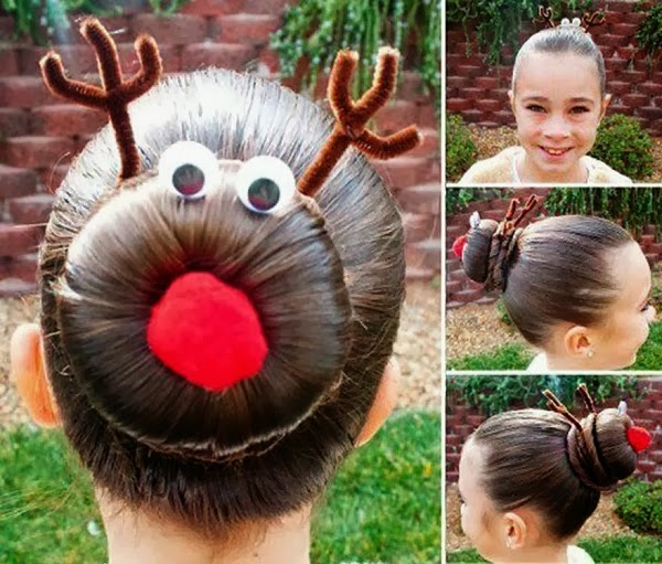 christmas hairstyles rudolph bun