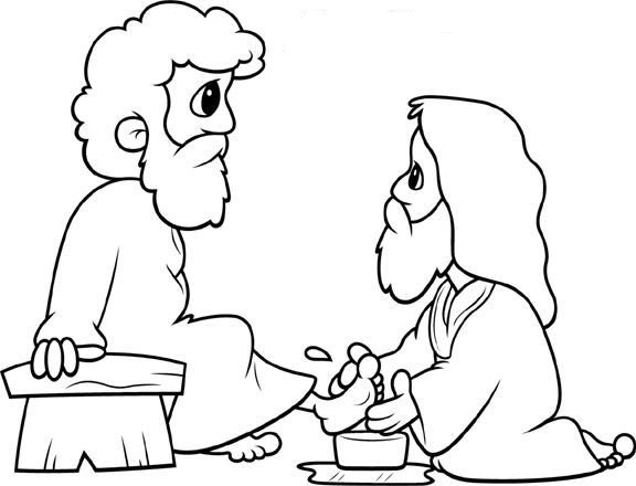 Jesús lava los pies a sus discípulos colorear Jesús lava los pies a sus discípulos colorear