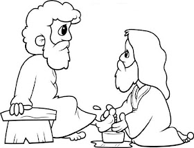 Jesús lava los pies a sus discípulos colorear Jesús lava los pies a sus discípulos colorear