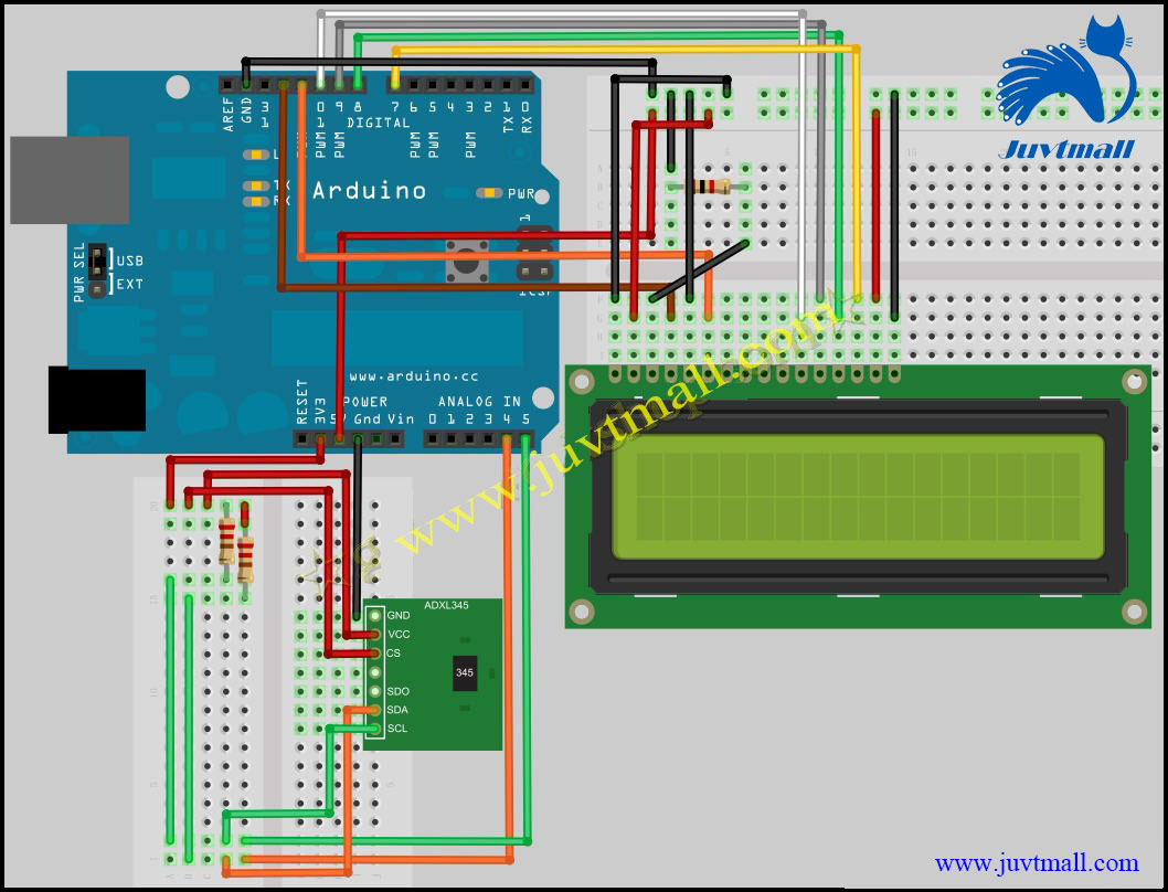 12.Arduino learning notebook--ADXL345 acceleration sensor experiment