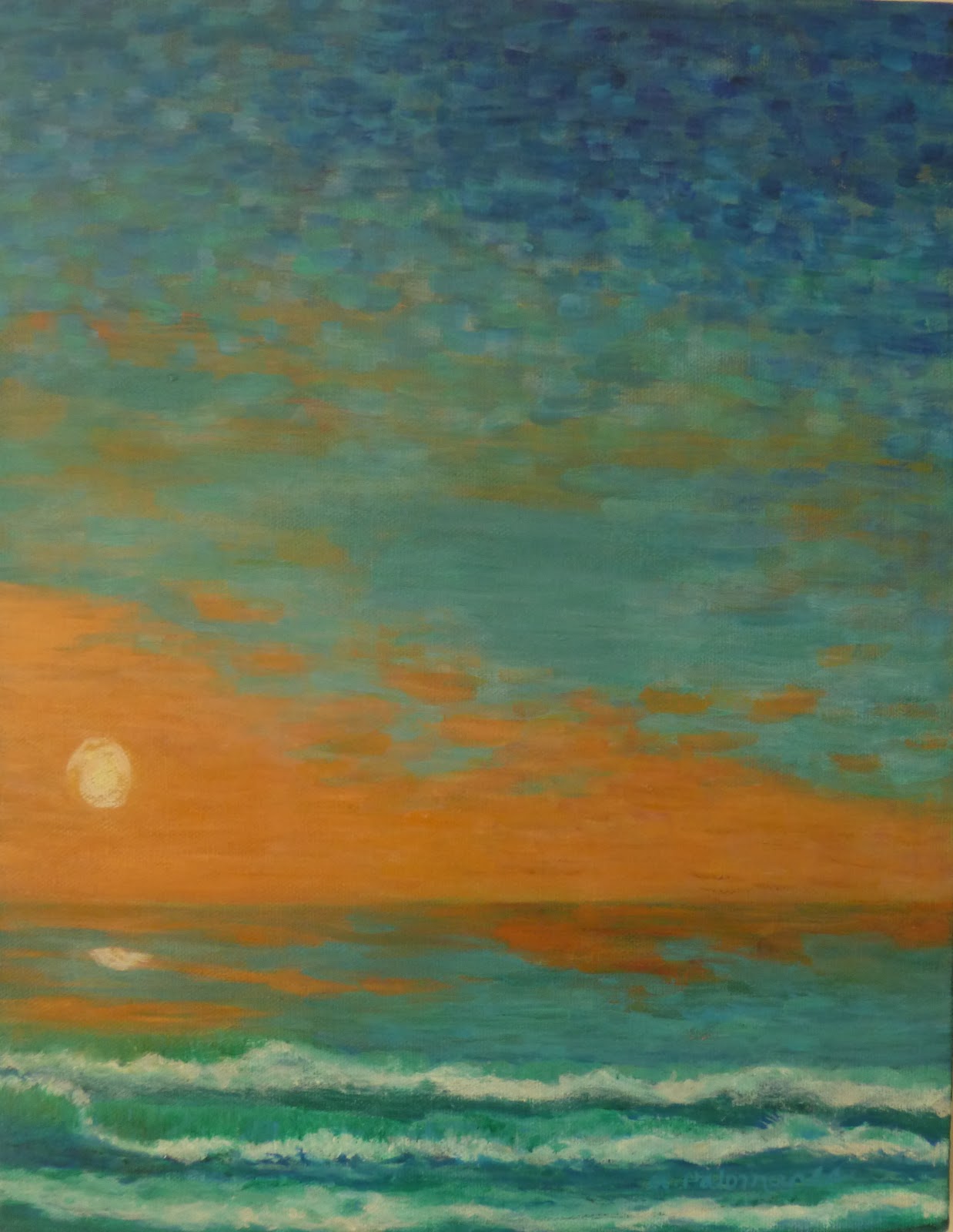 Contemporary Sunset Sea Painting