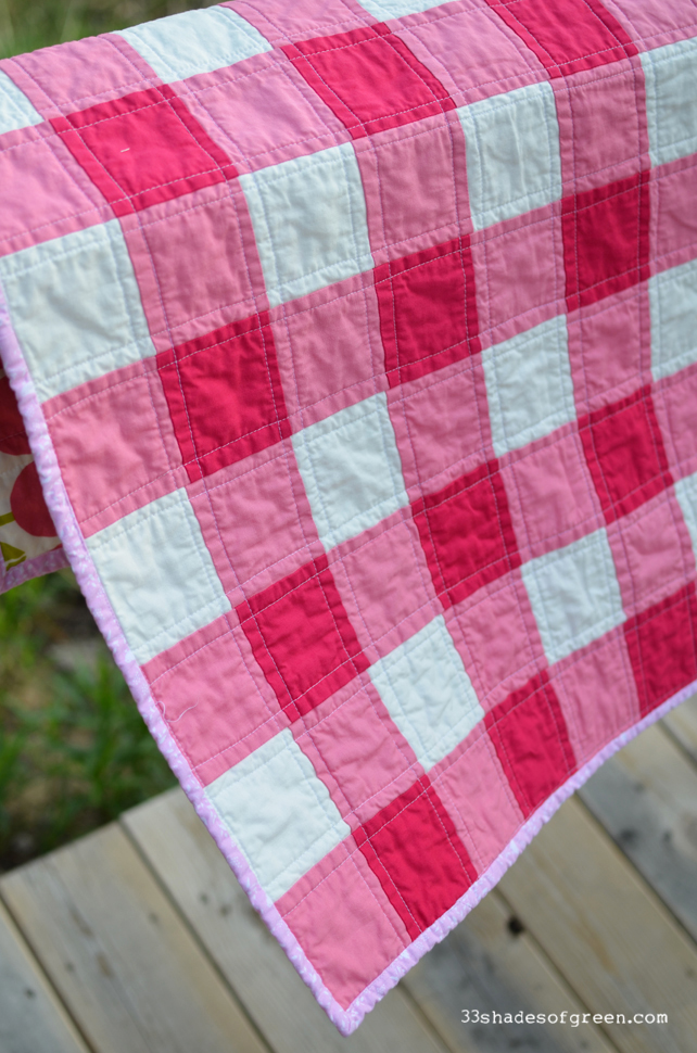 33 Shades of Green Gingham Baby Quilt