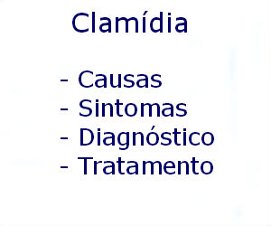 Clamídia causas sintomas diagnóstico tratamento prevenção riscos complicações