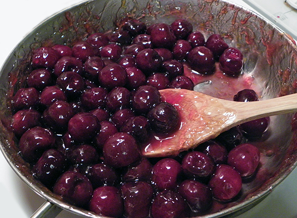 Cherries Cooked and Ready to Flambe