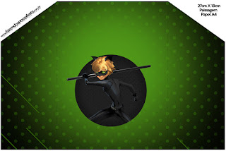 Cat Noir: Invitaciones para Imprimir Gratis. Sobre para invitación.
