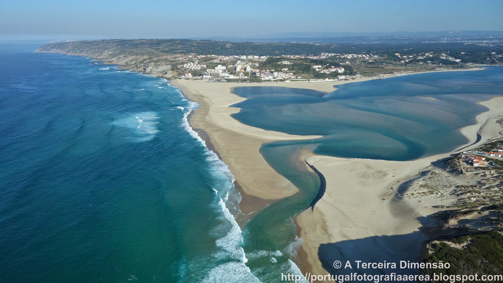 A Terceira Dimensão Fotografia Aérea Lagoa de Óbidos Praia da Foz