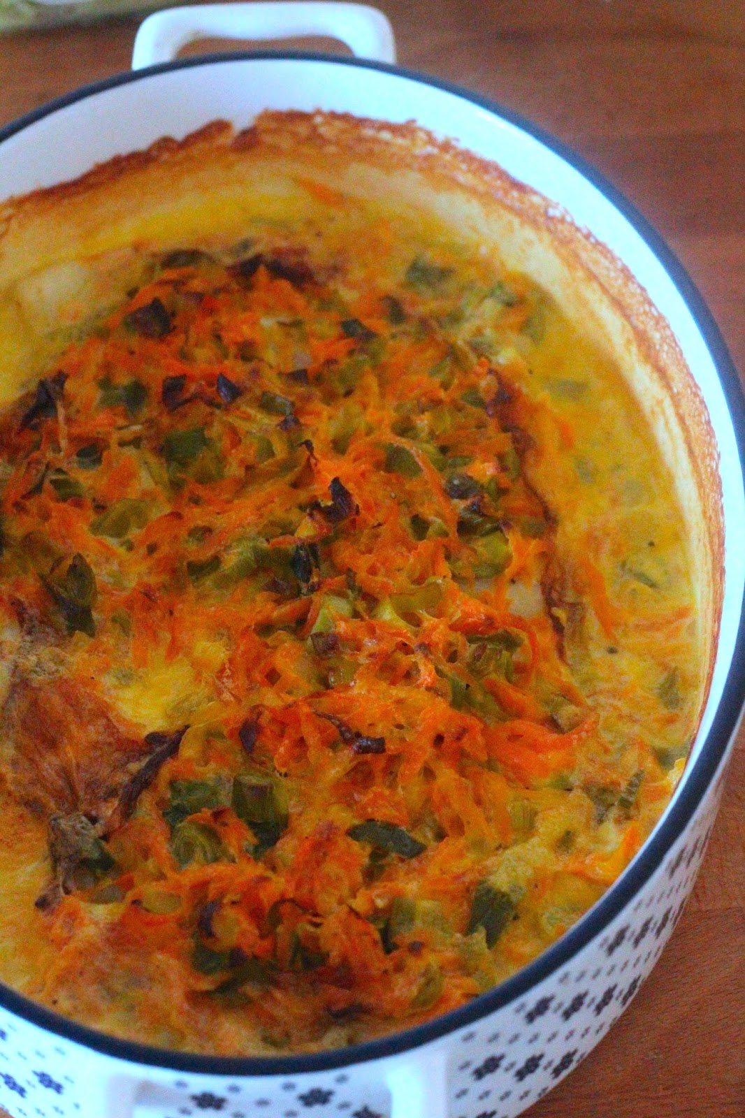 Filetes de Peixe no Forno com Natas, Alho Francês e Cenoura