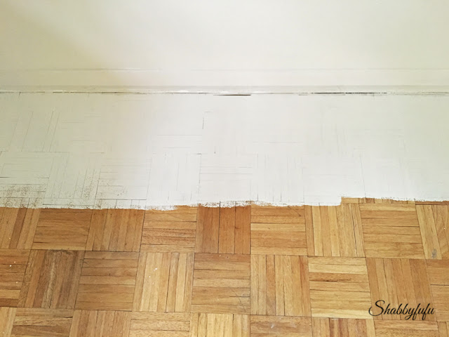 DIY * How To Paint Wood Floors Like A Pro parquet floor painted white