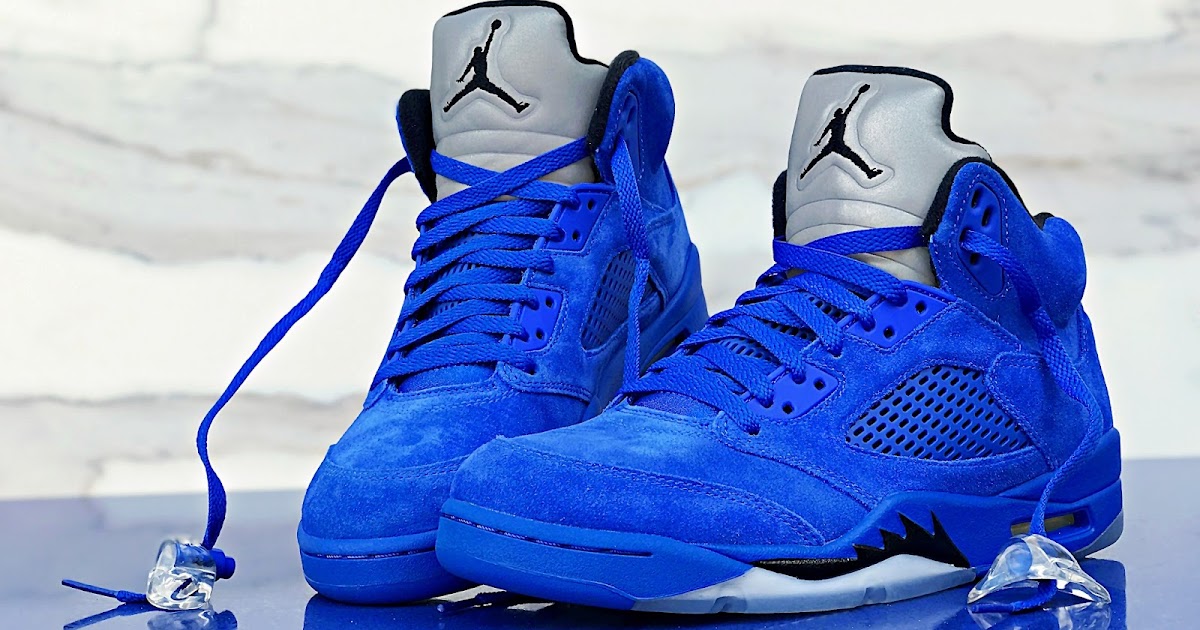 blue suede jordan retro 5