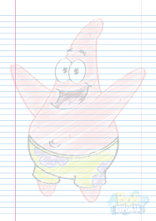 Folha Papel Pautado Patrick rabiscado amigo Bob Esponja PDF para imprimir na folha A4 Folha Papel Pautado Patrick rabiscado amigo Bob Esponja PDF para imprimir na folha A4